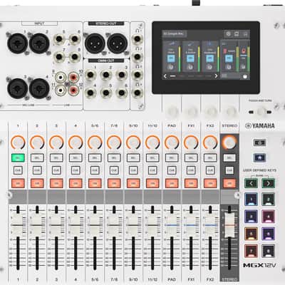 Yamaha MGX12V 18-Channel Digital Mixer & Dual USB-C Audio/Video Interface, White image 1