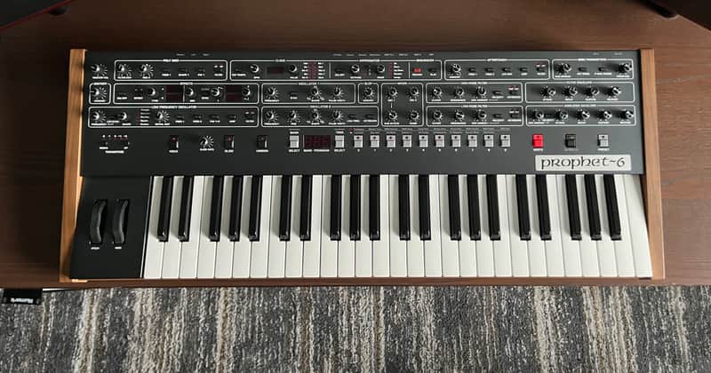 Sequential Prophet-6 49-Key 6-Voice Polyphonic Synthesizer 2018 - 2020 - Black with Wood Sides image 1