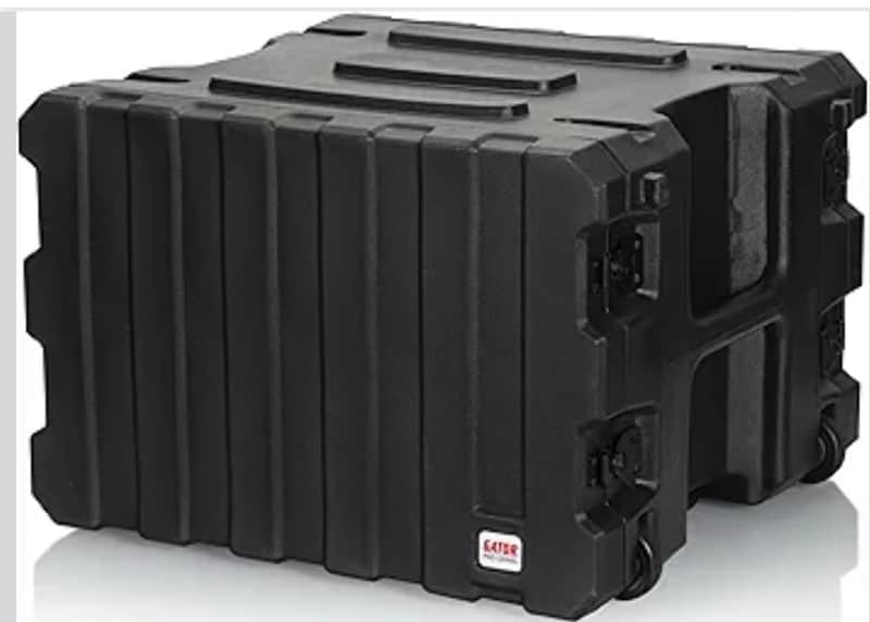Gator Pro Series 19" Depth 8U Rolling Rack Case with Recessed Wheels, Black 2026 - Black image 1