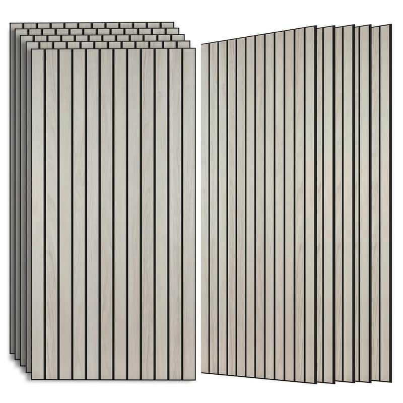 Wood Veneer Sound Panels, 10 Pack 47.2"X23.6 Wall Panels, Decorative Acoustic Panels For Walls, For Office,Home Theater,Studio,Living Room, Natural Oak(Mitred) image 1