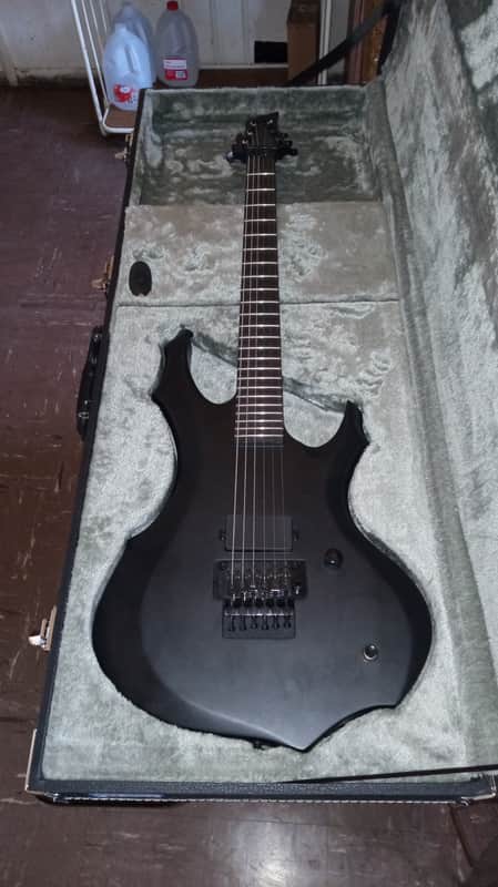 ESP LTD F Black metal Satin Black With ESP Case image 1