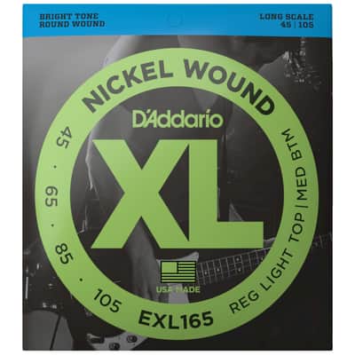 D'Addario EXL165 XL Nickel Wound Bass Guitar Strings, 45-105 Regular Light Top/Medium Bottom, Long Scale image 1