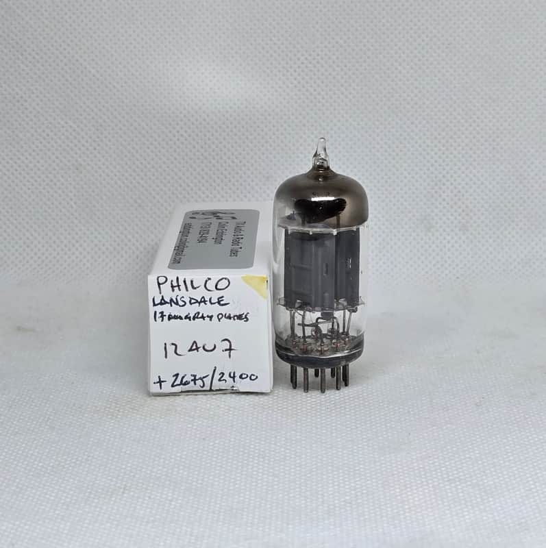 Sylvania / Philco Lansdale 12AU7 Long Gray Plate Balanced Single NOS 12AU7A ECC82 image 1