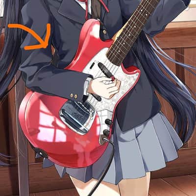 🎻K-on! guitar 🎻Brand New 中野梓 輕音少女 NAKANO AZUSA K on けいおん 結他Official Jazz master Cobain Anime guitar。Cosplay Houkago Tea Time HTT ‘69 Reissue Mustang in Candy Apple Red Fender Japan 秋山澪。🪴🌸👱🏻♀️🌟 image 9