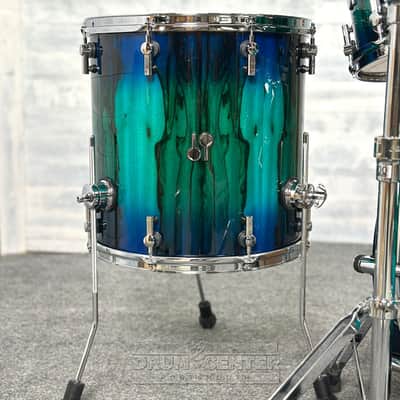 Sonor SQ2 Beech 4pc Drum Set Blue/Green Burst over African Marble Gloss image 5