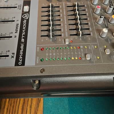 Rockville RPM1470 14-Channel 6000 Watt Powered Mixer, 7 Band EQ, 24-Bit Effects, USB, Bluetooth, and 48V Phantom Power image 3