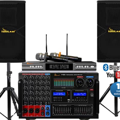 IDOLmain Full- Featured Pro Karaoke System With Power Amplifier, Mixing Amp, Wireless Mics image 1