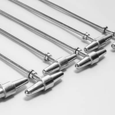 Six Camco Tension (Tuning) Rods for Tuxedo Bass Drum with Original Chubby Washers - 1960s / INSPECTED & TESTED image 1