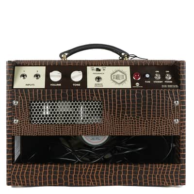 New Magnatone Starlite Combo Brown French Alligator Tolex / Gold Stripe Grill #7541 image 5