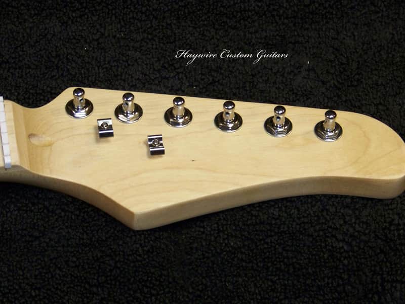 All Maple Right Hand standard 25-1/2" scale GUITAR NECK with Tuners 22 Fret Fender Tele and Strat Compatible Neck  New Satin Nitro Finish with Frets Leveled, Crowned and Polished Frets and Includes Custom Nut Perfectly Cut for Low Action! image 1