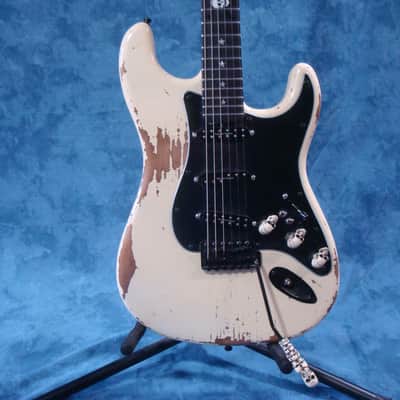 Custom Strat Nitro White Relic "Stars & Skull" 2018 image 1