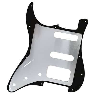 Strat-style HSS 11-Hole Blank Pickguard - Black image 2
