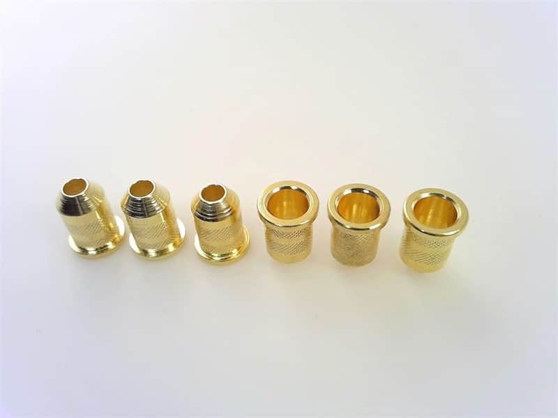 True Custom Shop® Gold Body String Ferrules 6.5mm for Import Fender Tele and Strat image 1