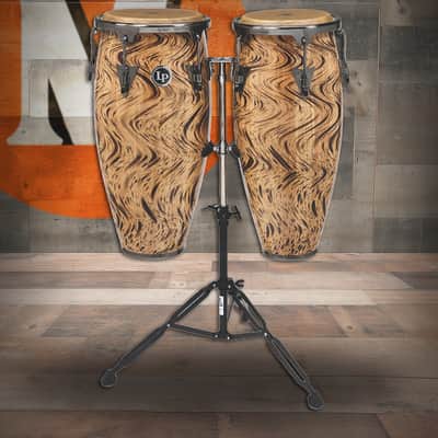 Latin Percussion LP Aspire 10 - 11" Conga Set - Oak Havana Cafe  w/ Stand (LPA646-HC) image 1