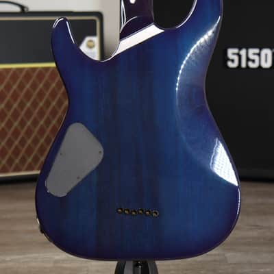 2015 Schecter USA Custom Shop Hollywood Classic Blue Crimson Flame Maple Top HH #15-10026 image 4