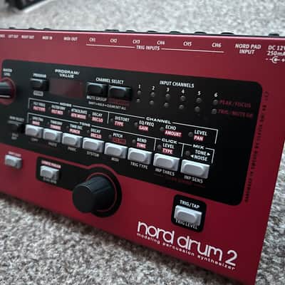 Nord Drum 2 6-Channel Modeling Percussion Synthesizer with Pad Controller 2014 - 2016 - Red with Black Pads image 4