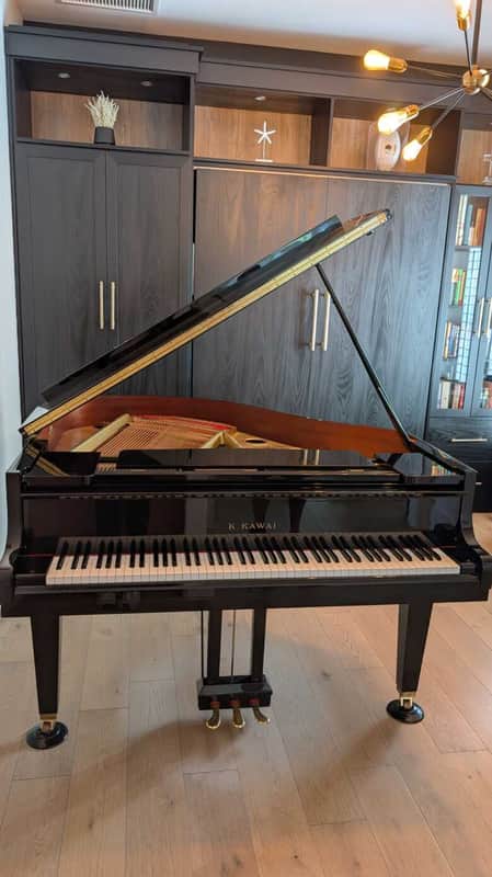 1998 Kawai GE-1A Baby Grand Piano – Ebony Polish, Made in Japan, Excellent image 1