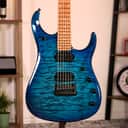 MusicMan JP15 - Figured Roasted Maple Fingerboard, Ultramarine Quilt