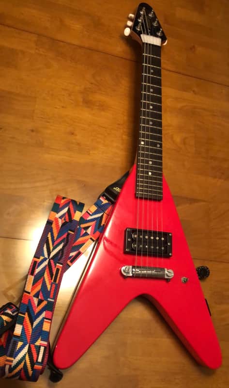 Maestro by Gibson Roadie Mini Flying V Red Gibson Music Education 2000s w fonky strap & bag image 1