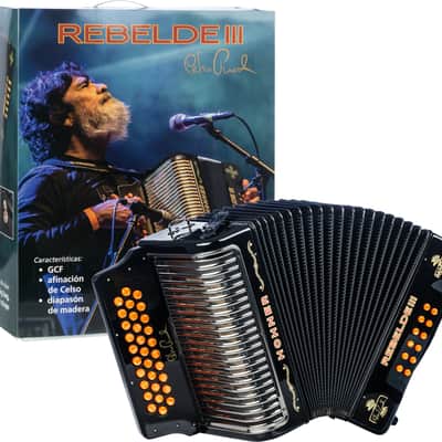 Hohner Rebelde III Black GCF Button Accordion Celso Piña Limited Edition Signature Series Collection +GigBag & Straps | Authorized Dealer image 2