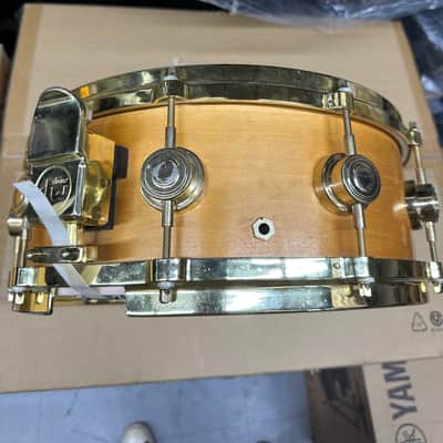 DW/Craviotto 14" x 5.5" Solid Shell Snare Drum 1995 - Natural w/ Gold Hardware I781820-U-1024D image 2