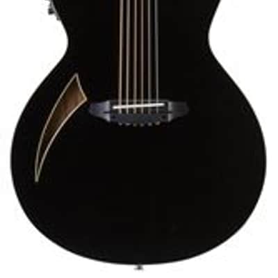 ESP LTD TL-6 Thinline Acoustic Electric Guitar Black image 1