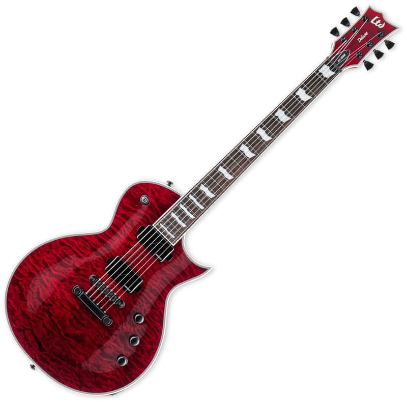 ESP LTD Deluxe EC-1000QM See Thru Black Cherry Guitar B-Stock image 1