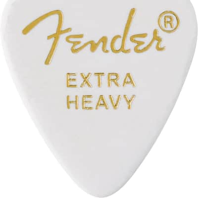 Fender 351 Classic Celluloid Guitar Picks- WHITE, EXTRA HEAVY, 12-Pack image 1