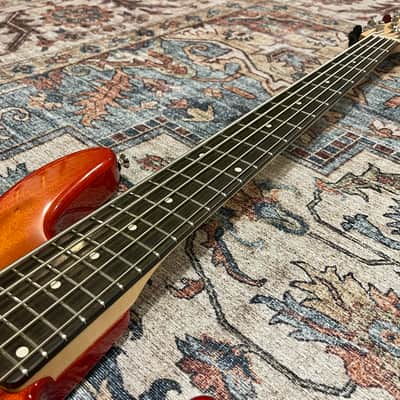 Mike Lull JT5-24 Custom 5-String Bass – Fireglo Finish image 4
