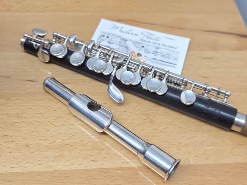 Vintage Uebel Handmade German Professional C Piccolo w/ Split E Grenadilla Wood Boehm w/ Silver Headjoint Leather Pads Nice image 1