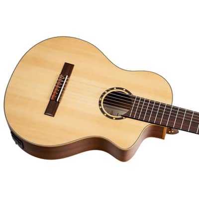 Ortega RCE133-7 - 7-String - Solid Top Acoustic-Electric Nylon String Classical Guitar - Family Series Pro image 12