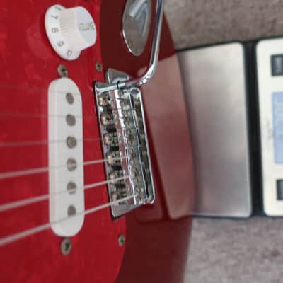 Almost Vintage 2004 Squier Vintage Modified Stratocaster Strat Guitar Candy Apple Red Made in Indonesia Very Clean Solid Guitar image 9