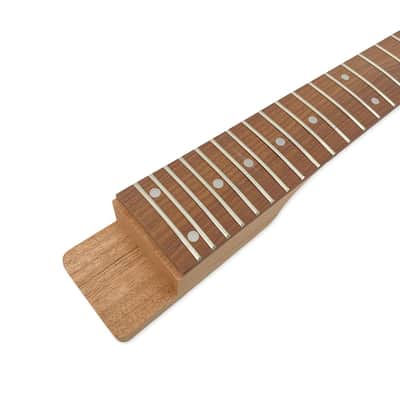 24 Fret Replacement Guitar Neck 24.75 inch Mahogany Rosewood Fretboard Dot Inlay Set in heel image 5