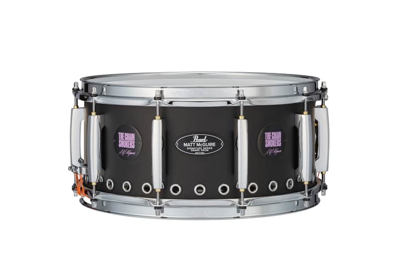 Pearl Matt McGuire 14x6.5" Matte Black Tour Edition Signature "Smart" Snare Drum Unbeaded Steel | Worldwide Ship | Authorized Dealer image 1