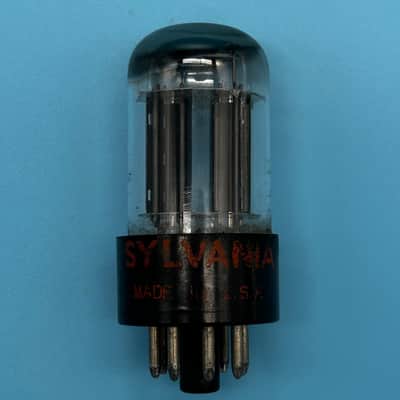 1950s Sylvania 6SN7GTB Vintage Chrome Top Black Plate Preamp Tube! T298 image 2