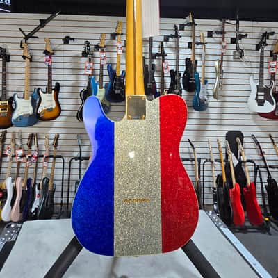 Fender Buck Owens Telecaster Electric Guitar - Red, Silver, and Blue Sparkle w/OHSC & PLEK*D #244 image 7