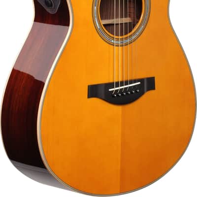Yamaha LS-TA TransAcoustic Grand Concert Acoustic-Electric Guitar, Solid Spruce Top, Vintage Tint image 4