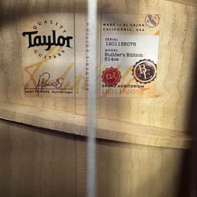 Taylor Builder's Edition 514ce Grand Auditorium Acoustic/Electric Guitar - Kona Burst Top with Hardshell Case image 3
