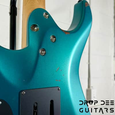 Mayones Aquila Aged V24 S 6 Electric Guitar w/ Case - Monolith Metallic Neon Green Nitro (Aged) image 18