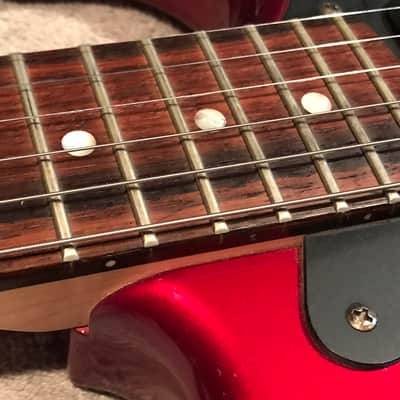 Kramer Pacer Deluxe 1987 Candy Apple Red Bound Headstock 12th Fret Kramer Inlay image 8