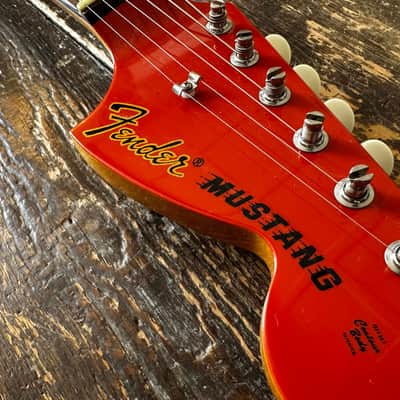 Fender Mustang 1973 RI Competiton Edition Fiesta Red w/ Matching Headstock MIJ 2012 Japan image 10