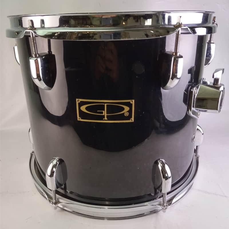 GP Percussion 11x13" Tom Drum Black Wrap 6-Lug Chrome Hardware 7/8" Post Mount image 1