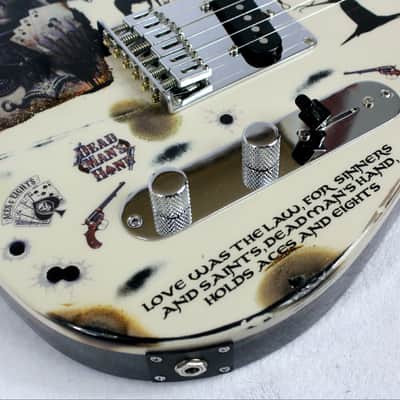 Custom Painted and Upgraded Fender Squier Telecaster Affinity Series - Custom Aged and Worn With Graphics image 12