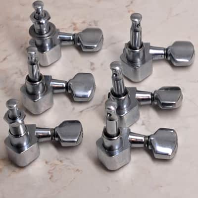 Rare Ibanez-Style Square-Style Tuner -Greco Gotoh - Set of 6 Inline Treble Side - 70's-80's - Chrome image 6