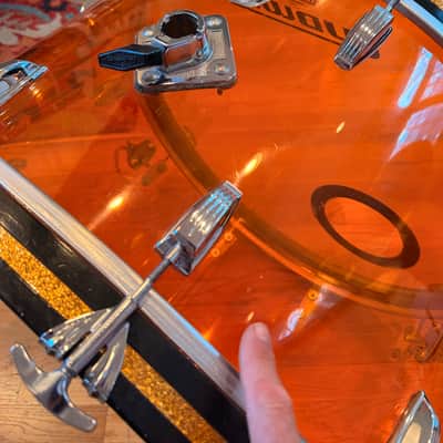 Grail Alert! Vintage 1970’s Ludwig Vistalite 14 x 26 Bass Drum in Amber image 5