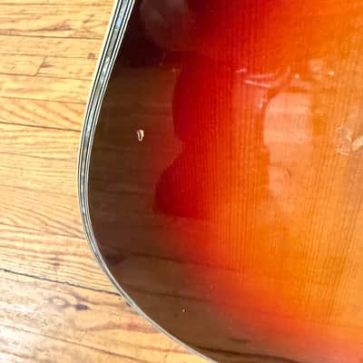 Yairi K.Yairi YW500P Sunburst Custom — Solid Spruce/Rosewood, Ebony Board, w/ Hard Cas 1977 - Burst Rosewood ( D- 35 ) Hand Signed by the Master image 3