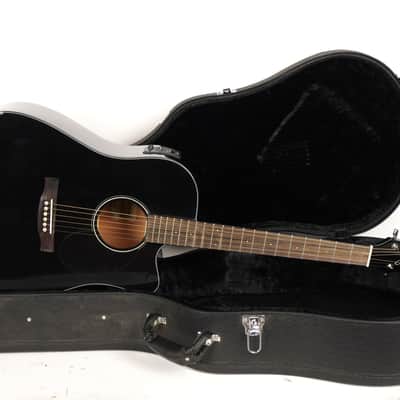 Jasmine JD39CE-BLK Dreadnought Acoustic Electric Guitar. Black Finish image 1