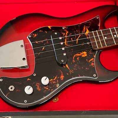 Vintage 1960’s Tombo Ukulet Electric Ukelele w Amp-In-Case Redburst MIJ Japan Rare Norma Teisco image 7