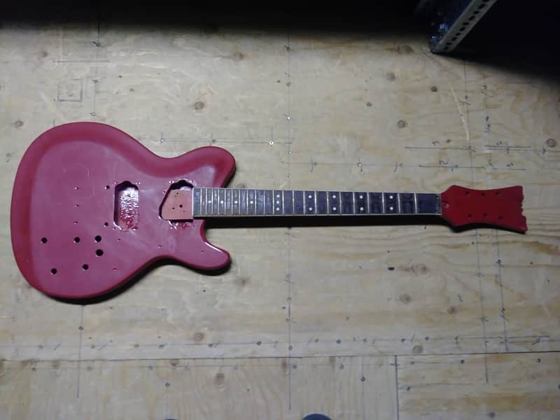 Mosrite Bluesbender Red Husk Body and Neck Vintage image 1