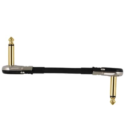 4" S-Shape Castline Gold Mogami 2524 Guitar Pedal Board Patch Cable TS Low Profile Pancake Connector image 1